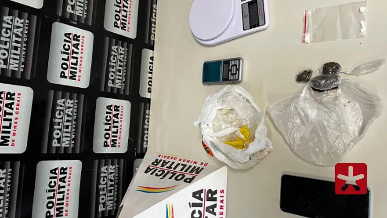 Jovem é preso com maconha, cocaína e materiais utilizados para o tráfico 