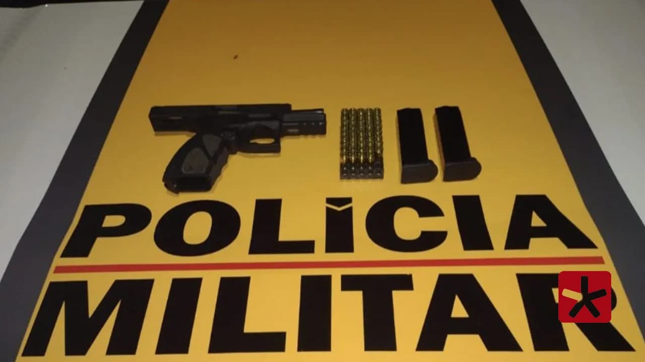 Homem é preso com pistola e 44 munições de armamento