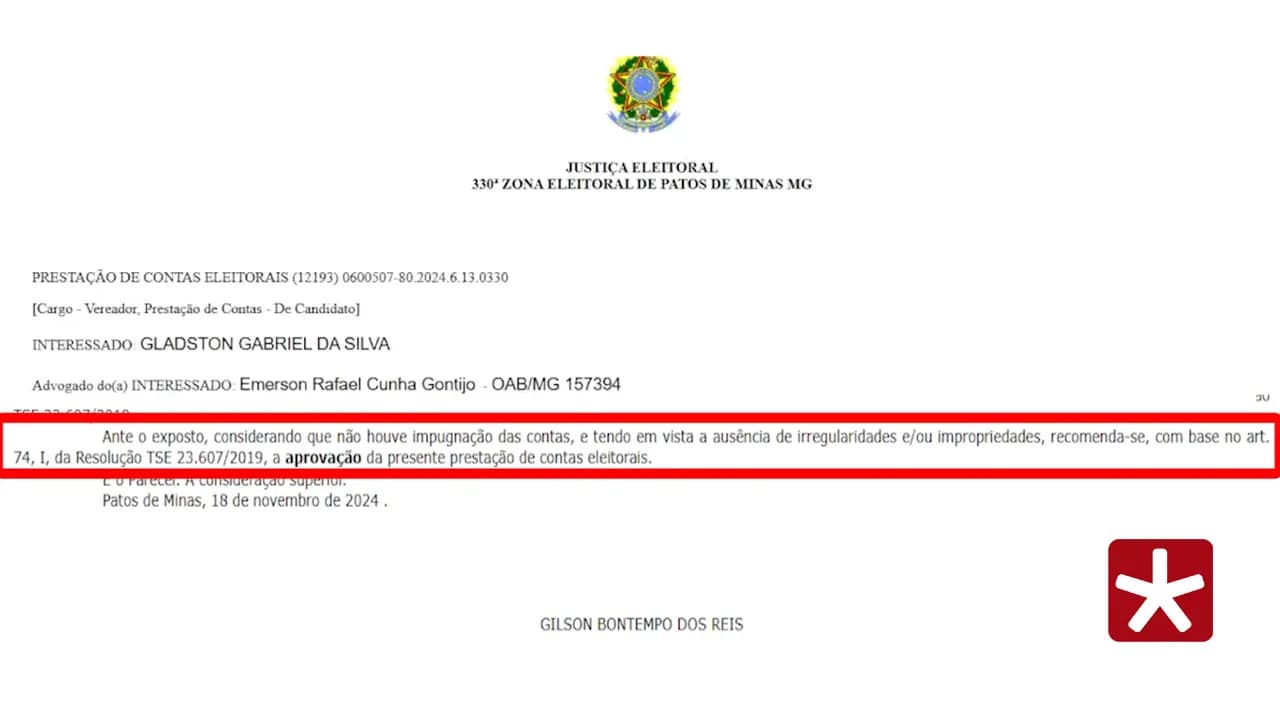 Justiça Eleitoral emitiu o parecer técnico conclusivo, nesta segunda-feira (18)