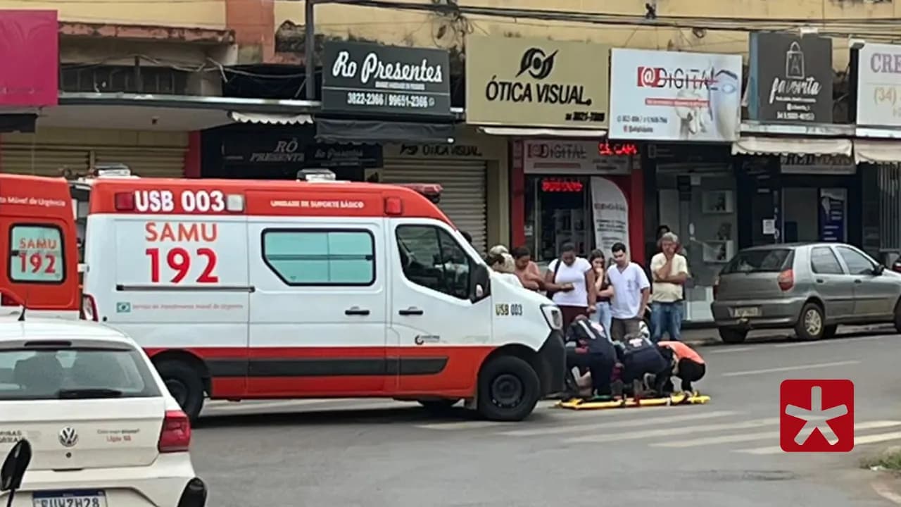 Acidente ocorreu no centro de Patos de Minas, nesta segunda-feira (2)