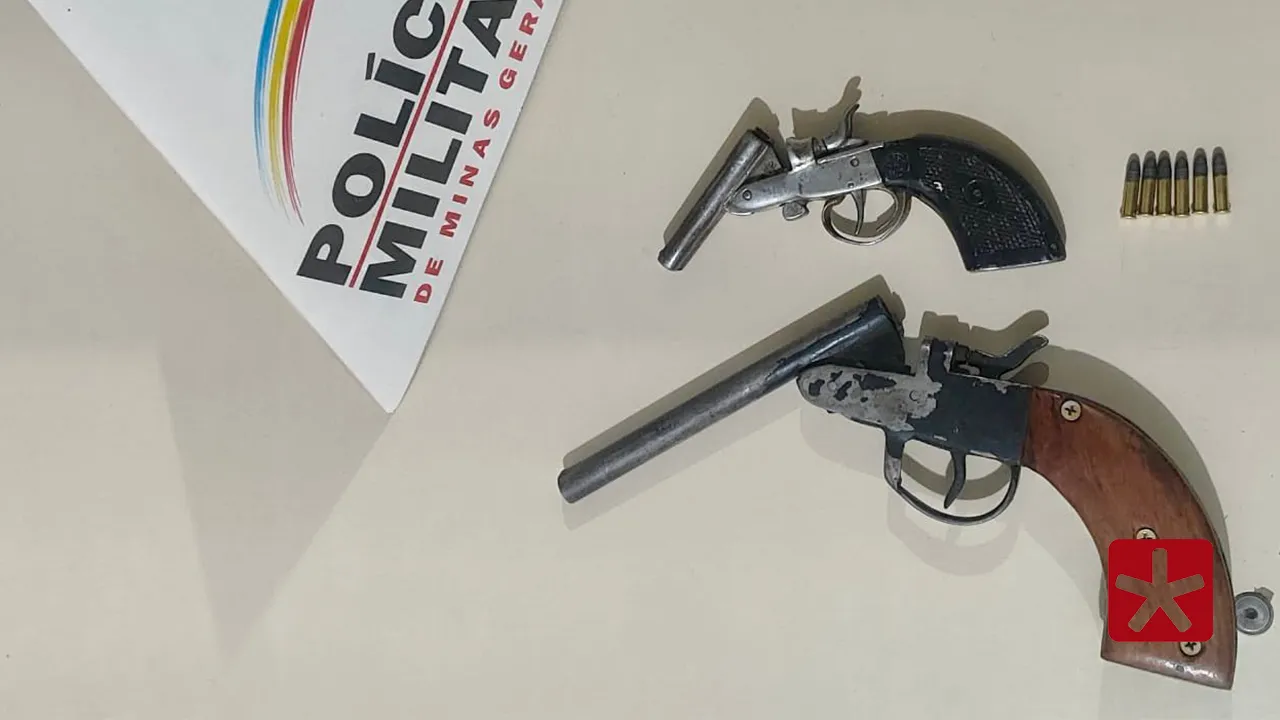 Armas de fogo são apreendidas durante patrulhamento em Varjão de Minas