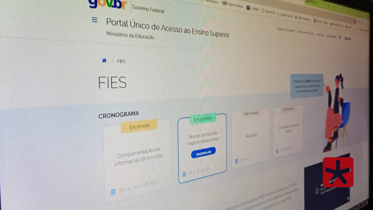 Inscrições para vagas remanescentes do Fies começam nesta quinta-feira